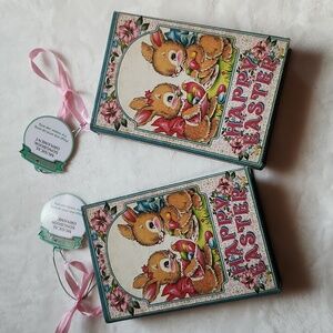 Vintage Style Easter  Bunnies Musical Small Boxes